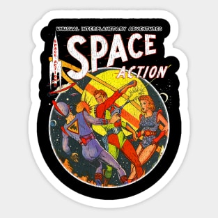 Vintage Outer Space Action Comic Sticker